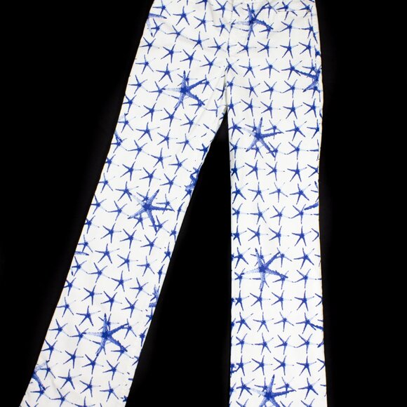 VERSACE VINTAGE STARFISH PATTERN WHITE PANTS - Picture 2 of 7